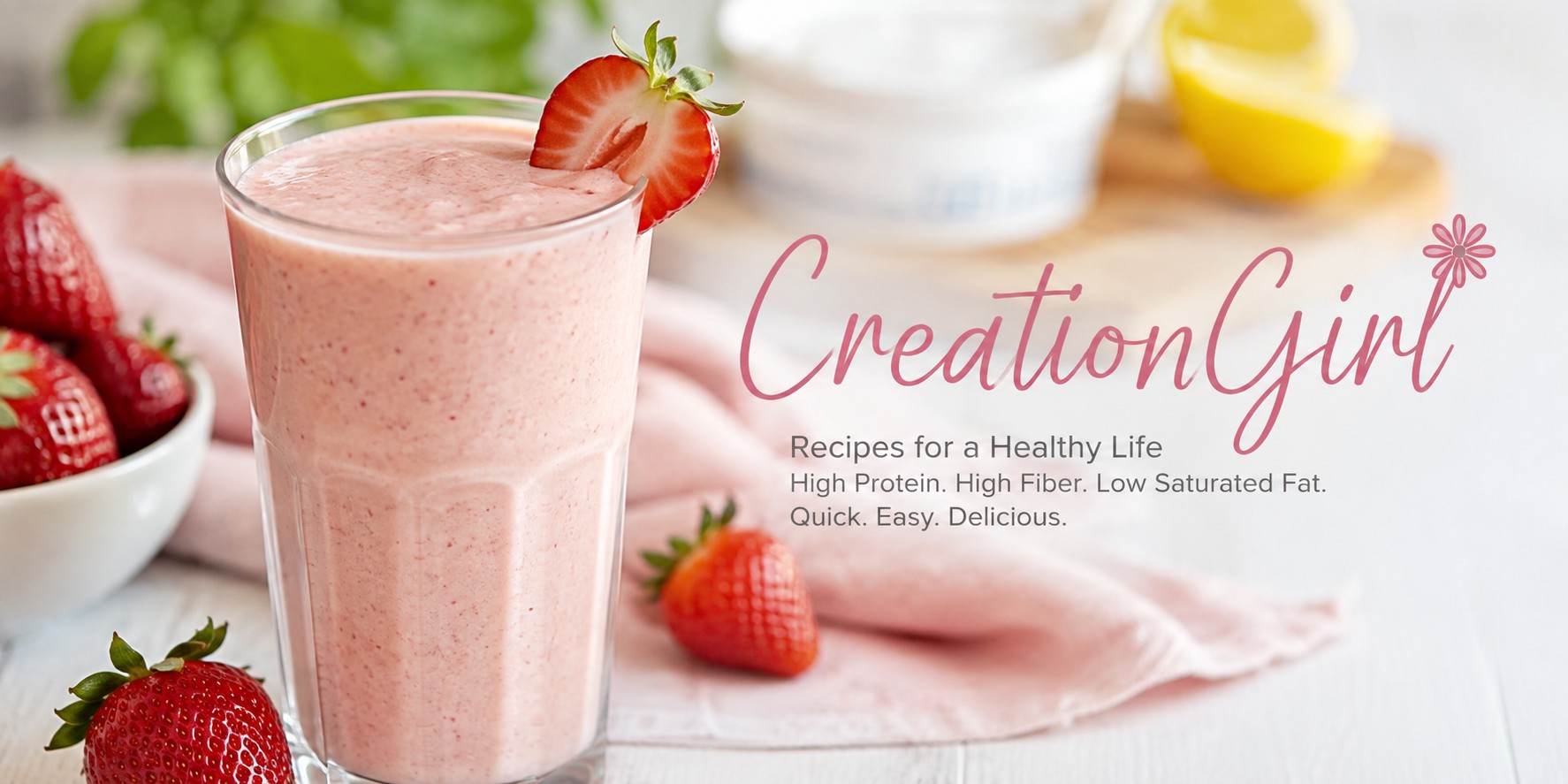 Strawberry Lemon Greek Yogurt Smoothie